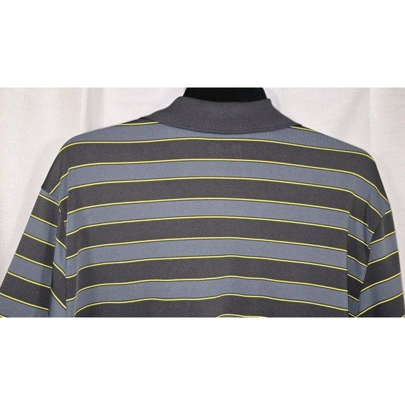 Men Polo Shirt Size L Under Armour Striped Loose Heatgear Golf Cimarron Hills TX - Picture 5 of 11